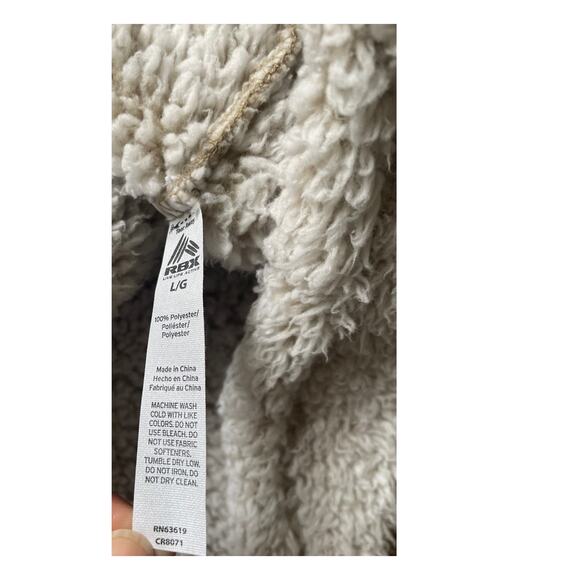 Reebok Womens/Teens Sherpa Full Zip Jacket Hoodie Large Loungewear Baggy - Picture 5 of 8